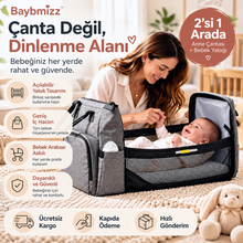 BABYMIZZ yataklı anne-bebek çantası