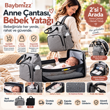 Baybmizz™ Yataklı Anne-Bebek Çantası + Arı Kafa Koruyucu Yastık | Kampanya Paketi