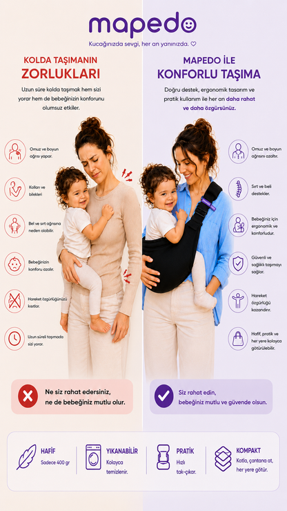 Sling Ayarlanabilir Tek Omuz Bebek Taşıyıcı